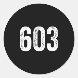 Sticker Rond Code régional 603 en détresse du New Hampshire