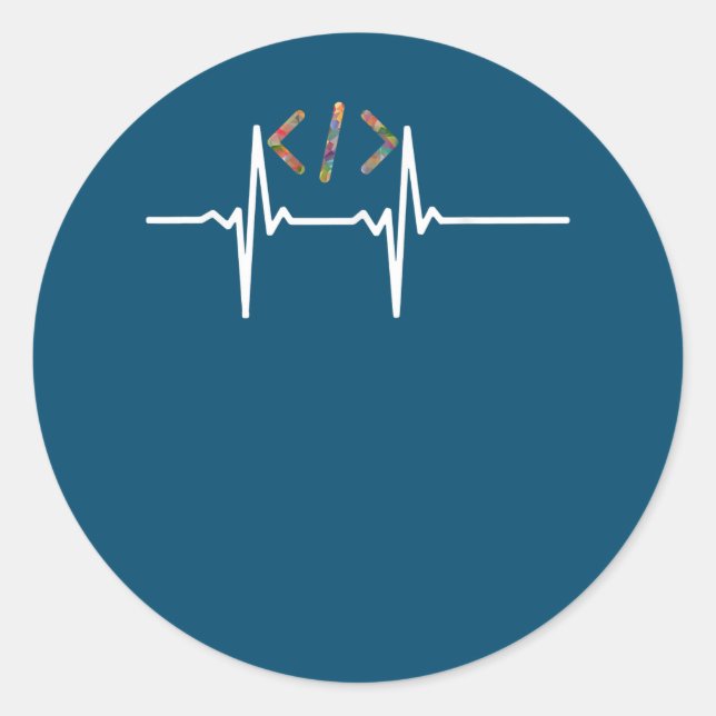 Sticker Rond Coders Funny | Codage du programmeur de logiciel i (Devant)