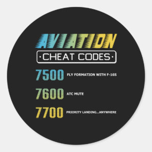 Sticker Rond Codes de la taxe aérienne Aviation Pilo
