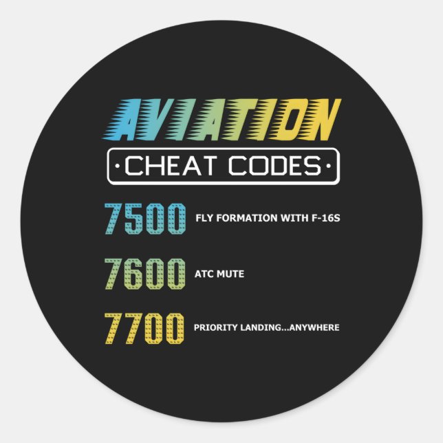 Sticker Rond Codes de la taxe aérienne Aviation Pilo (Devant)