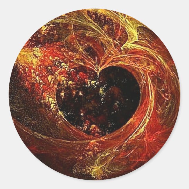 Sticker Rond Coeur a'Fire (Devant)