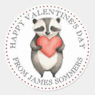 Sticker Rond Coeur animal de l'Heureuse Sainte-Valentin Kid