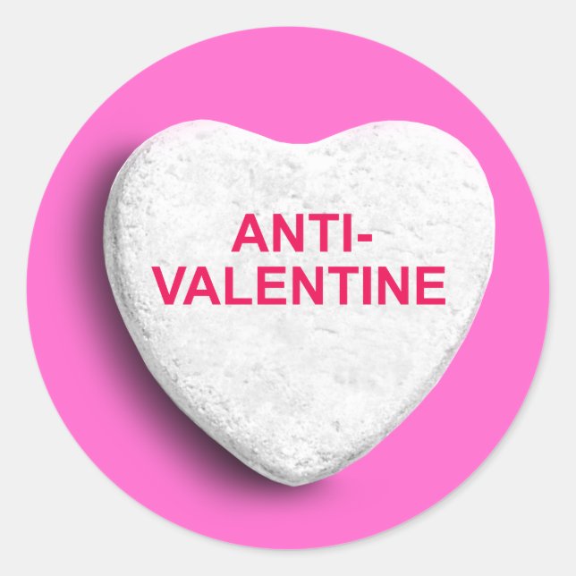 STICKER ROND COEUR ANTI-VALENTINE (Devant)