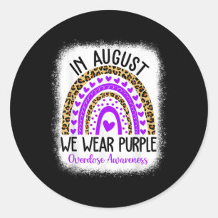 Sticker Rond Coeur Août Nous Portons Violet Surdose Sensibilisa