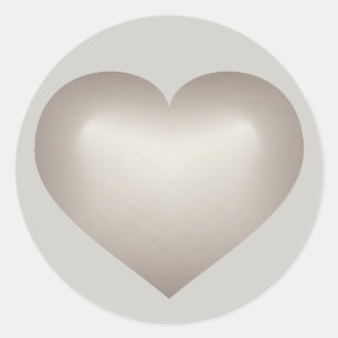 Sticker Rond Coeur argenté