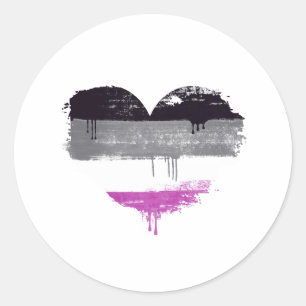 STICKER ROND COEUR ASEXUEL - AMOUR ASEXUEL