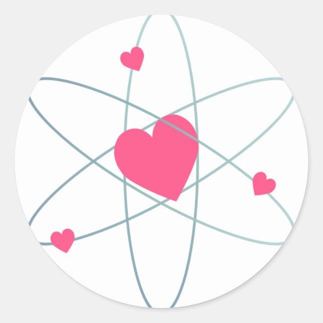 Sticker Rond Coeur atomique (Devant)