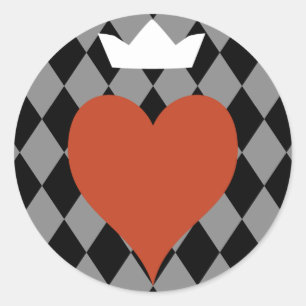 Sticker Rond Coeur avec couronne