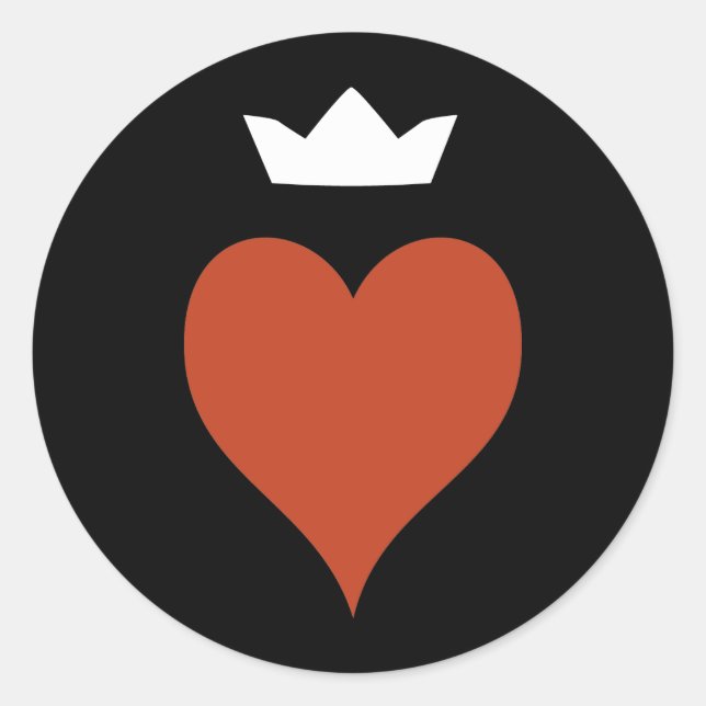 Sticker Rond Coeur avec couronne (Devant)