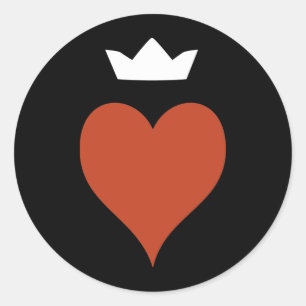 Sticker Rond Coeur avec couronne