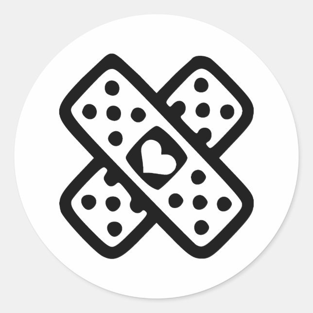 Sticker Rond Coeur brisé - Amour (Devant)