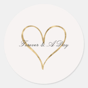 Sticker Rond Coeur chic de l'or