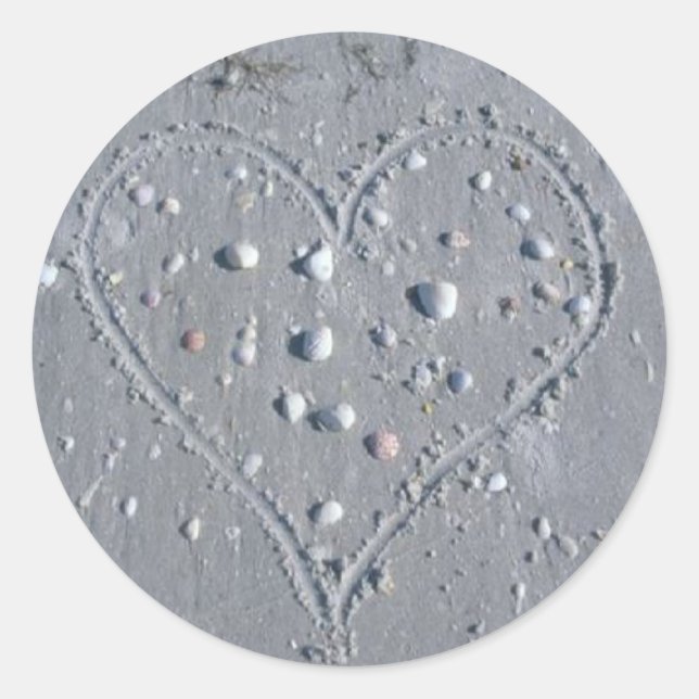 Sticker Rond Coeur (coquilles) (Devant)