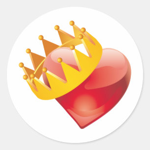 Sticker Rond Coeur couronné