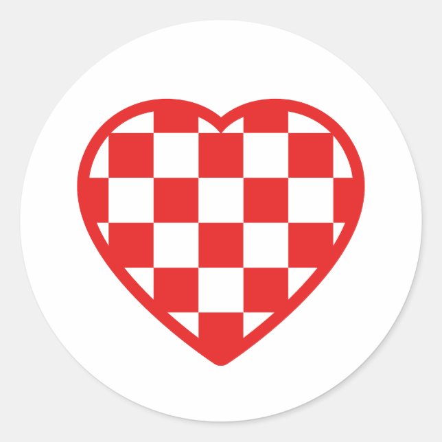 Sticker Rond Cœur croate (Devant)