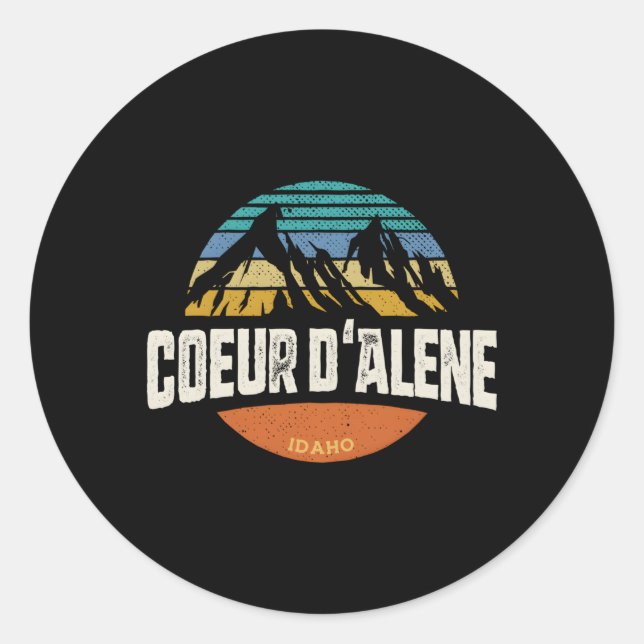 Sticker Rond Coeur D Alene Idaho (Devant)