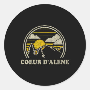 Sticker Rond Coeur D'alene Idaho Id T Shirt Vintage Randonnée M