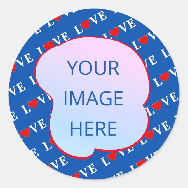 Sticker Rond Coeur d'amour bleu marine (Devant)