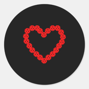 Sticker Rond Cœur d'amour de pickleball pour cadeaux de la Sain