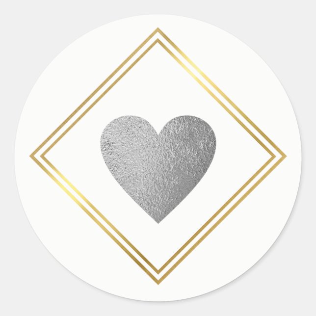 Sticker Rond Coeur d'amour mariage (Devant)