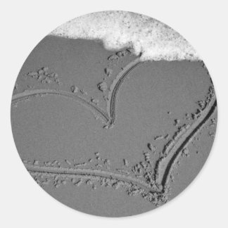 Sticker Rond Coeur dans le sable