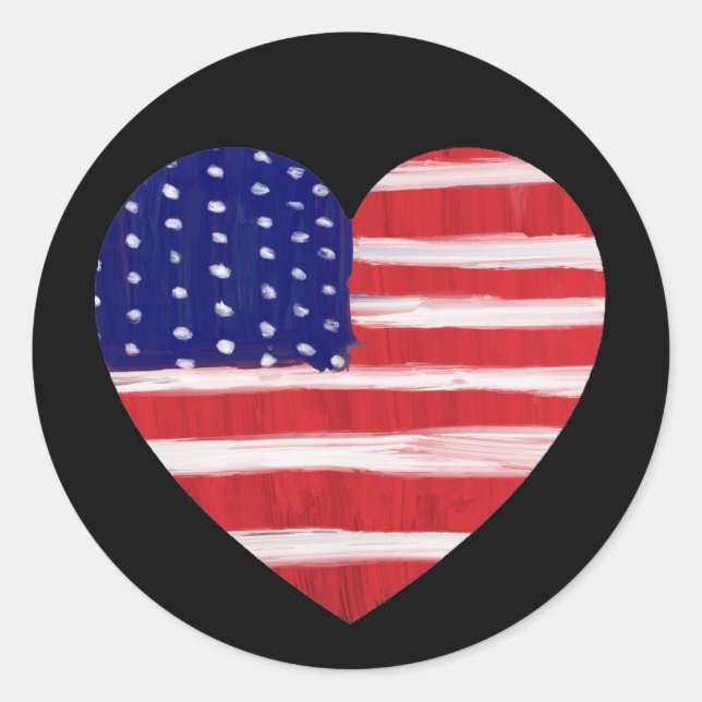 Sticker Rond Coeur dans les couleurs du drapeau (Devant)