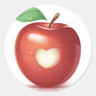 Sticker Rond Coeur d'Apple