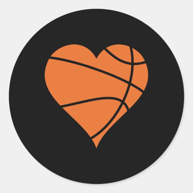Sticker Rond Coeur de basket-ball 2 (Devant)