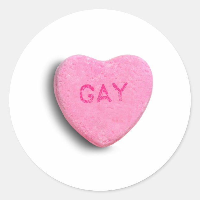 Sticker Rond Cœur de bonbon gay (Devant)