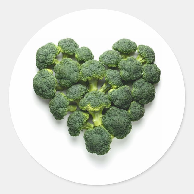 Sticker Rond Coeur de Brocoli (Devant)