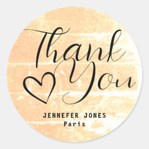Sticker Rond Coeur de calligraphie minimaliste Abstrait