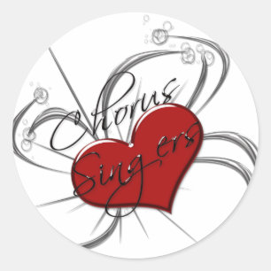 Sticker Rond Coeur de chanteurs de choeur d'amour