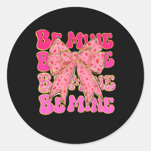 Sticker Rond Cœur de Coquette Saint-Valentin Rose