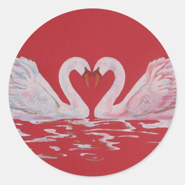 Sticker Rond Coeur de cygne (Devant)