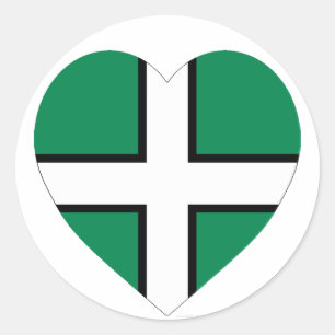 Sticker Rond Coeur de drapeau de Devon