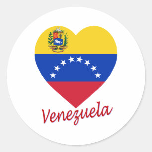 Sticker Rond Coeur de drapeau du Venezuela