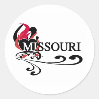 Sticker Rond Coeur de feu Missouri