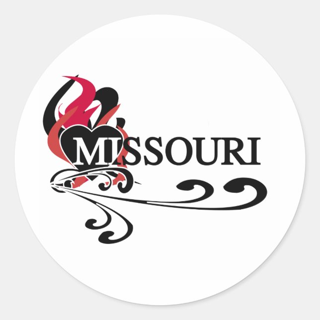 Sticker Rond Coeur de feu Missouri (Devant)
