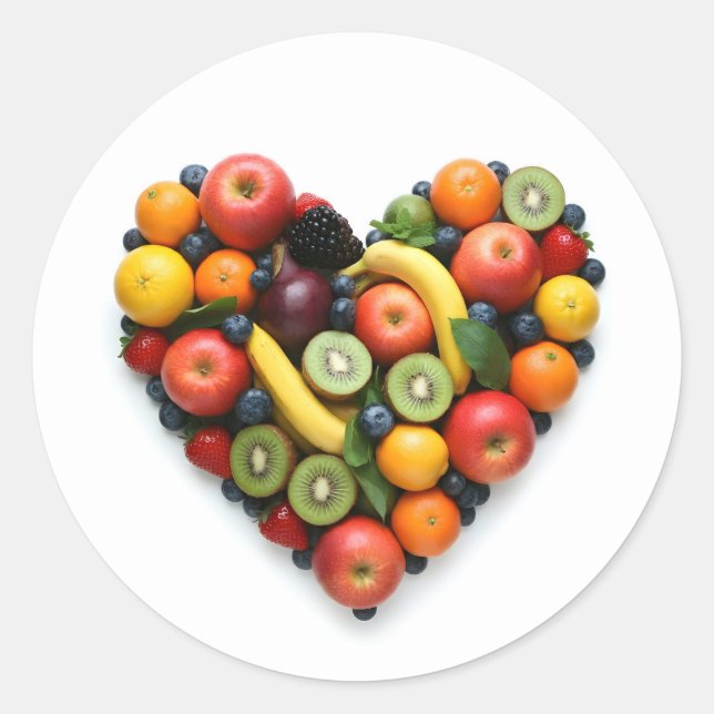 Sticker Rond Cœur de fruit (Devant)