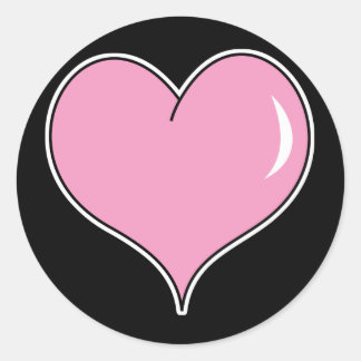 Sticker Rond Coeur de gomme à bulle rose