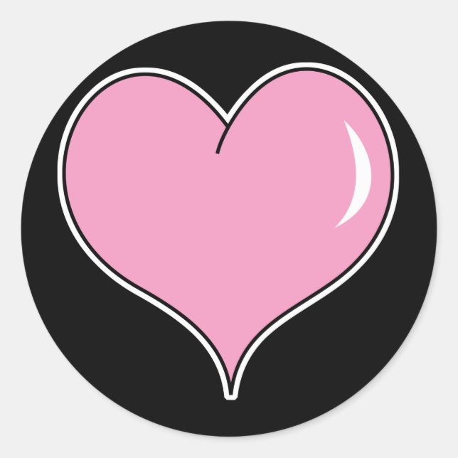 Sticker Rond Coeur de gomme à bulle rose (Devant)