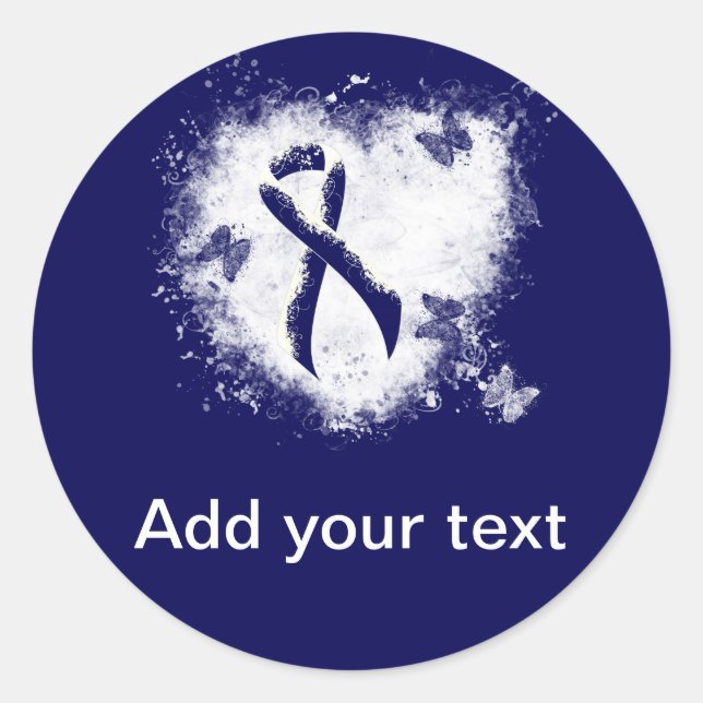 Sticker Rond Coeur de gravité bleu foncé (Devant)