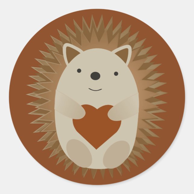 Sticker Rond Coeur de hérisson (Devant)