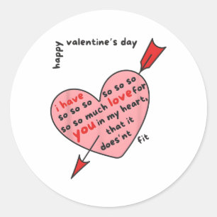 Sticker Rond Cœur de la Saint-Valentin pour la journée de la Sa