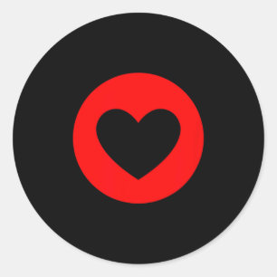 Sticker Rond Cœur de la Saint-Valentin rouge