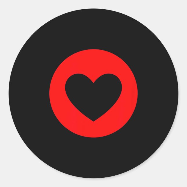 Sticker Rond Cœur de la Saint-Valentin rouge (Devant)