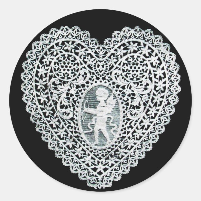 STICKER ROND COEUR DE LAME CUPID (Devant)