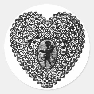 STICKER ROND COEUR DE LAME CUPID