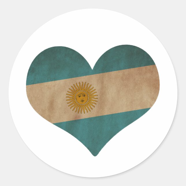 Sticker Rond Coeur de l'Argentine (Devant)