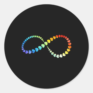 Sticker Rond Cœur de l'infini LGBTQ Arc-en-ciel Neurodiversité 